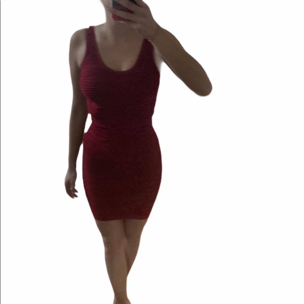 Red mini dress